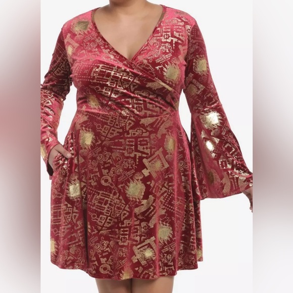 NWT Her Universe Harry Potter Mauraders map wrap dress size 3X and 4X - Picture 1 of 12